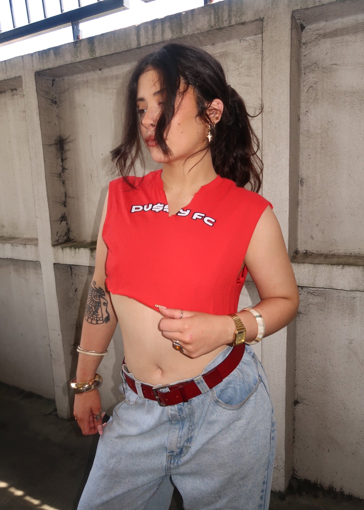OYE REWORKED FC™ RED TEE CROPPED