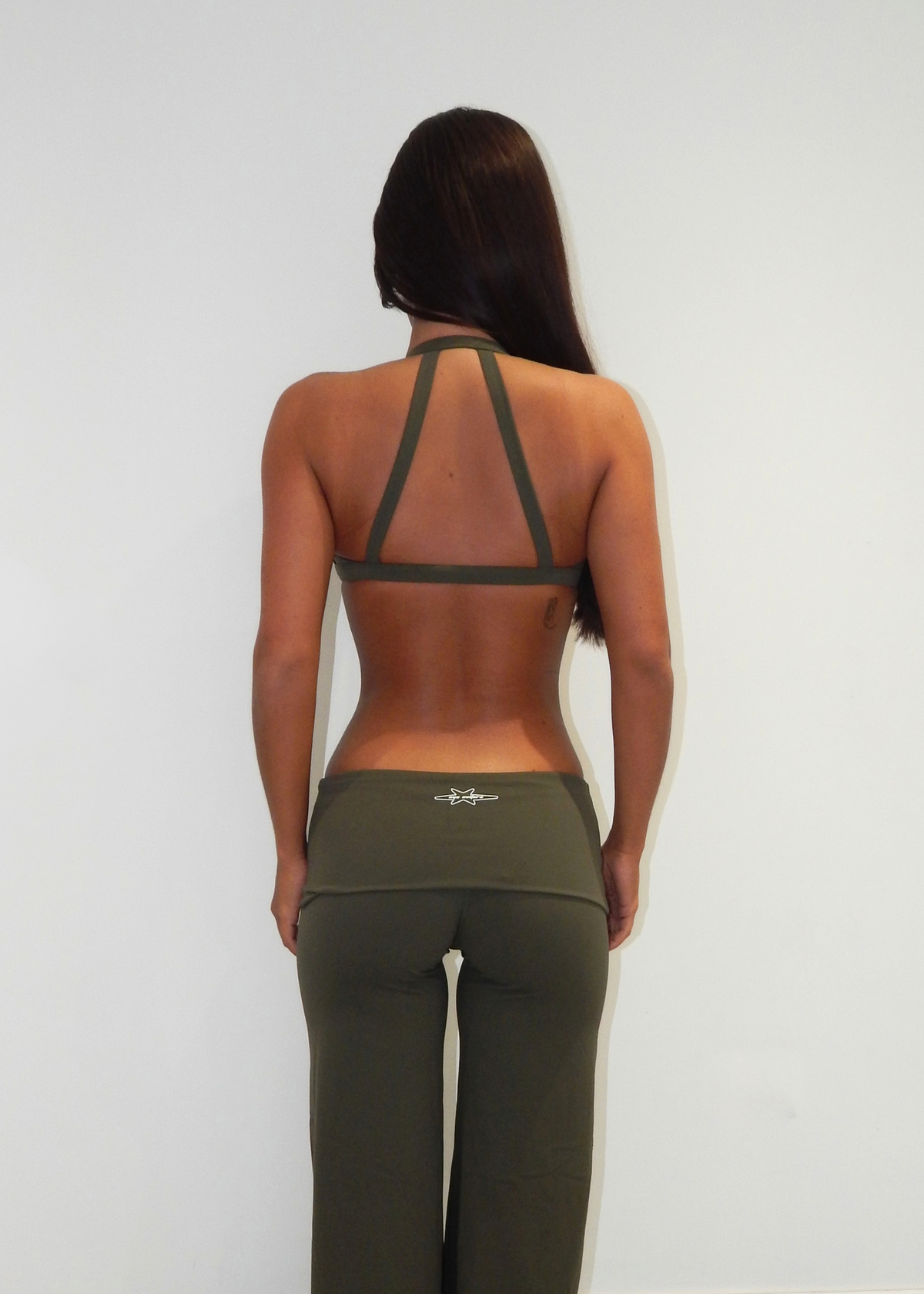 Shape Fold-over Wide Leg Pants - OLIVE