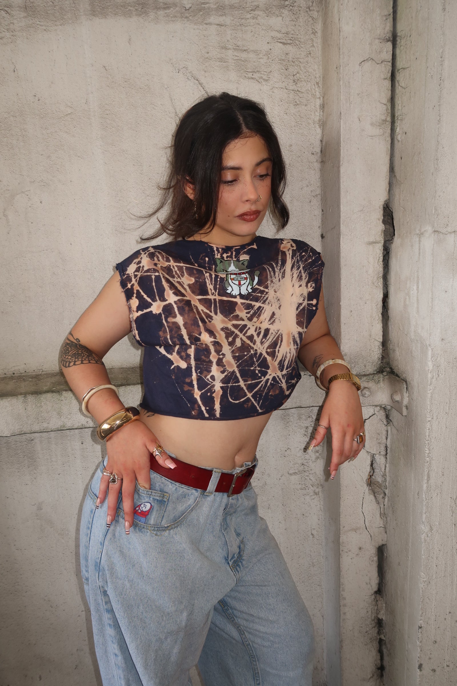 OYE REWORKED FC™ NAVY TEE BLEACHED